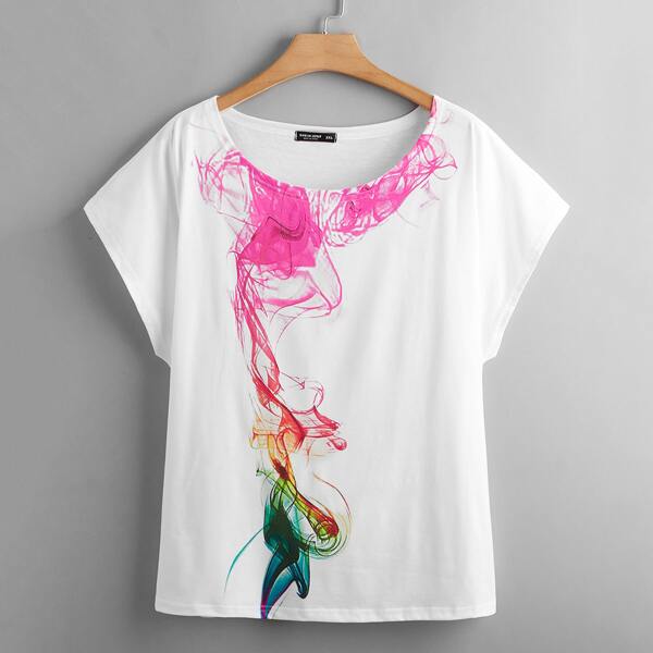 

Plus Graphic Print Tee, White