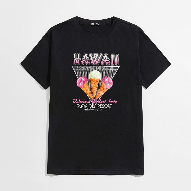 

Guys Letter Ice Cream Graphic Tee, Black