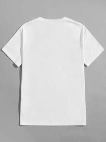 ROMWE MEN Prep Áo thun họa tiết xe ô tô dành cho nam, trường học - trắng - Xem 2