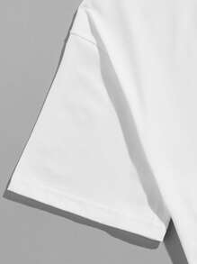 ROMWE MEN Prep Áo thun họa tiết xe ô tô dành cho nam, trường học - trắng - Xem 3