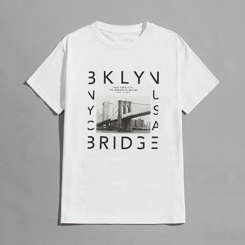 

Guys Letter Bridge Graphic Tee, White