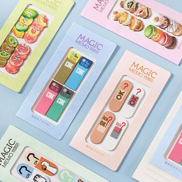 

1pc Mixed Pattern Random Index Sticky Note, Multicolor