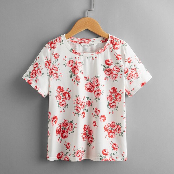 

Girls Allover Floral Print Tee, Multicolor