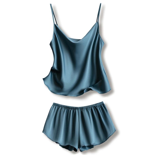 

Solid Satin Cami PJ Set, Dusty blue