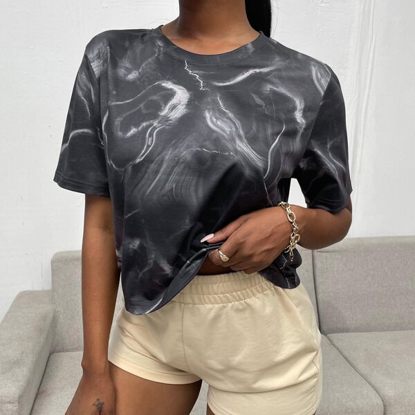 

Tie Dye Round Neck Tee, Multicolor