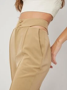 SHEIN Viscose Knee Length Shorts - Khaki - View 6