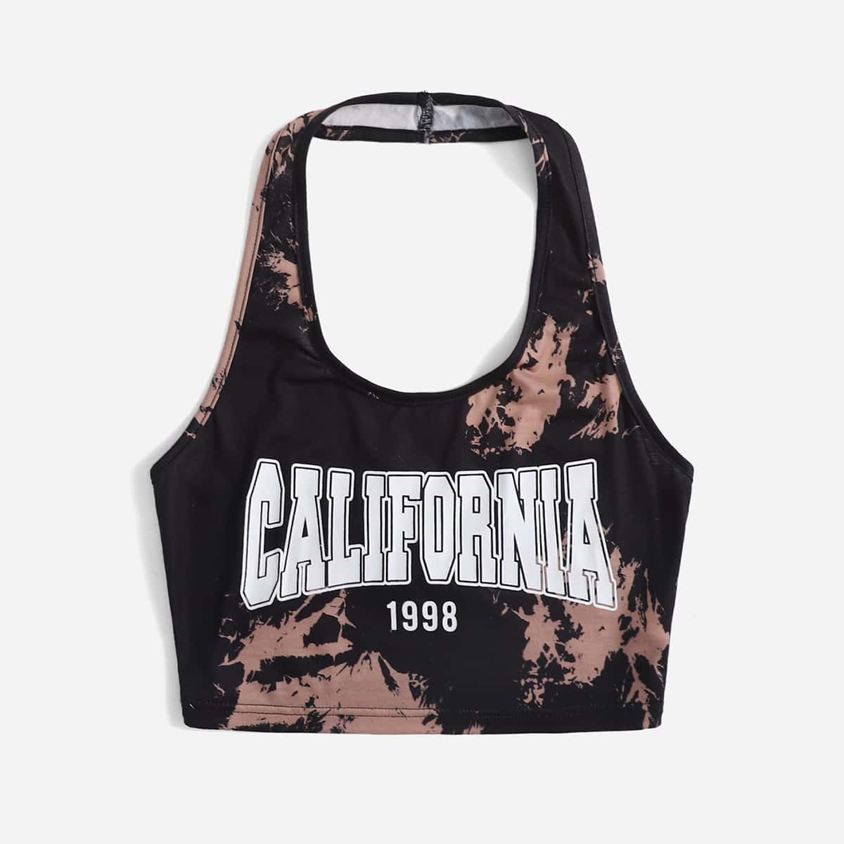 

Letter Tie Dye Halter Top, Multicolor
