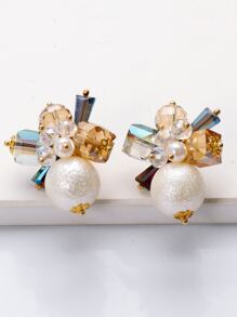 juran Faux Pearl Decor Earrings - Multicolor - View 2