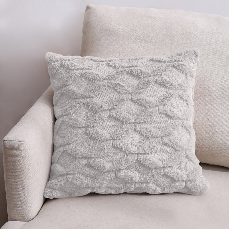 

Tufted Geometric Cushion Cover Without Filler, Grey
