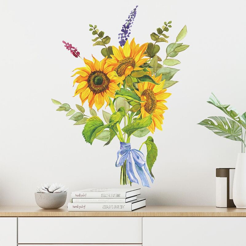 

Sunflower Print Wall Sticker, Multicolor