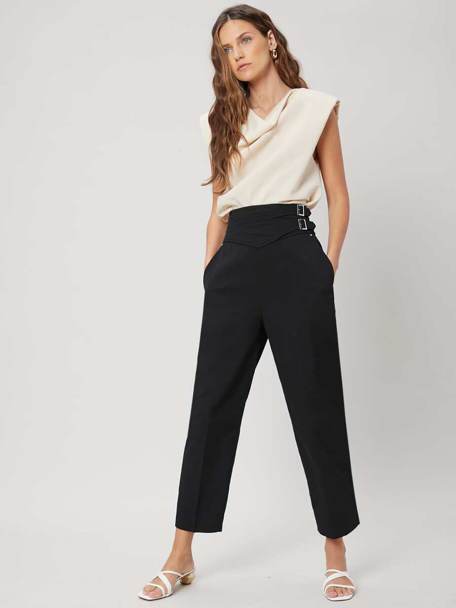 MOTF PREMIUM VISCOSE TAILORED TROUSERS - Black - View 1