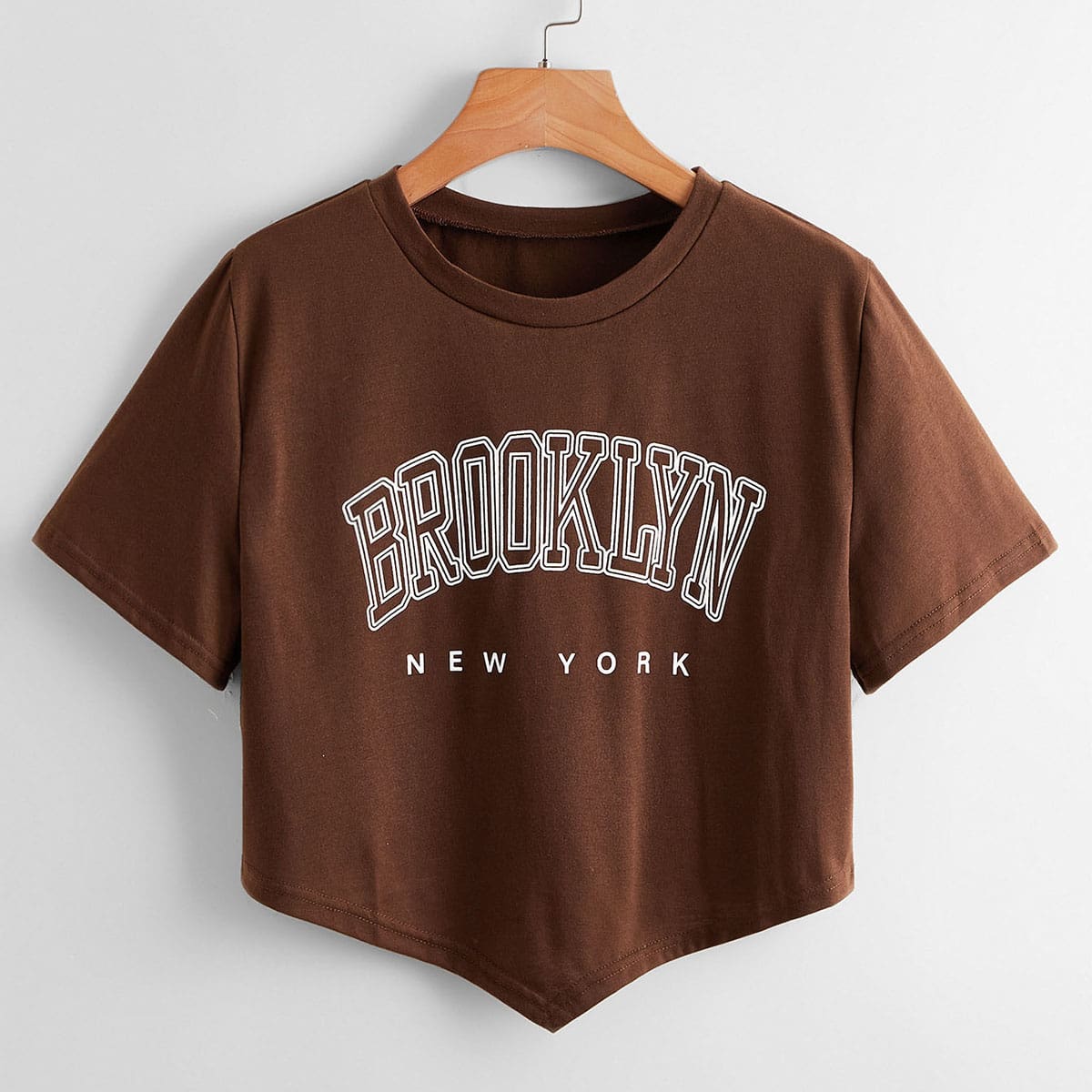 

Letter Crop Tee, Coffee brown