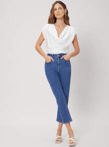 MOTF PREMIUM DRAPED BATWING SLEEVE TOP - White - View 3