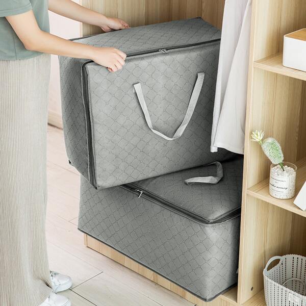 

1pc Plain Clothes Storage Bag, Dark grey