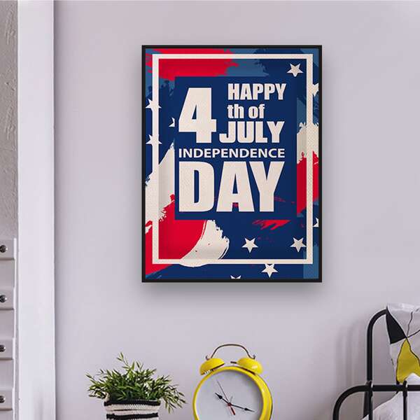 

Slogan Graphic Independence Day DIY Diamond Unframed Painting, Multicolor