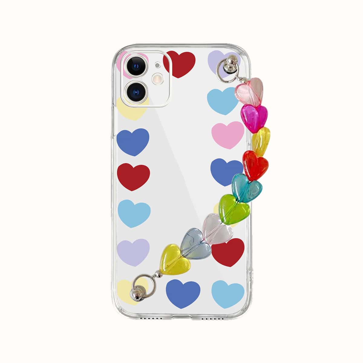 

Heart Hand Strap Phone Case, Multicolor