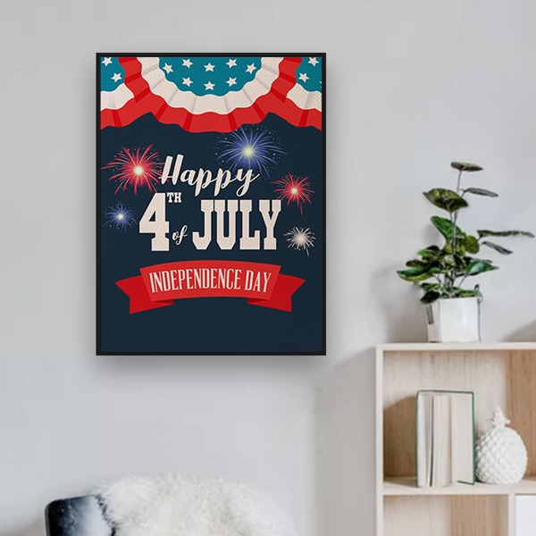 

Slogan Graphic Independence Day DIY Diamond Unframed Painting, Multicolor