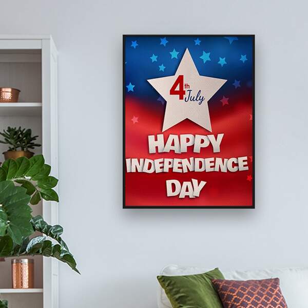 

Star Print Independence Day DIY Diamond Unframed Painting, Multicolor