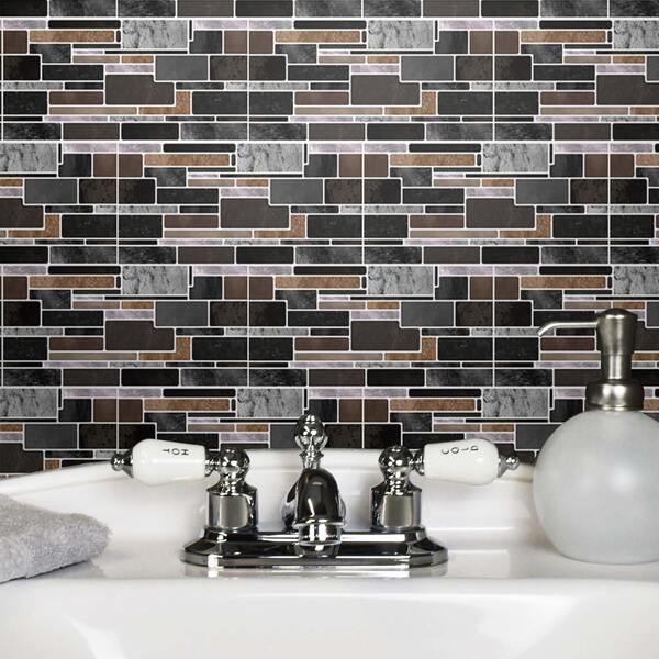 

5sheets Brick Pattern Wall Sticker, Multicolor