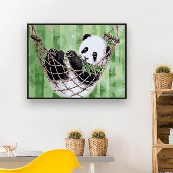 

Panda Print DIY Diamond Unframed Painting, Multicolor