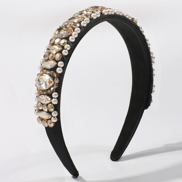 

Faux Pearl Decor Hair Hoop, Black