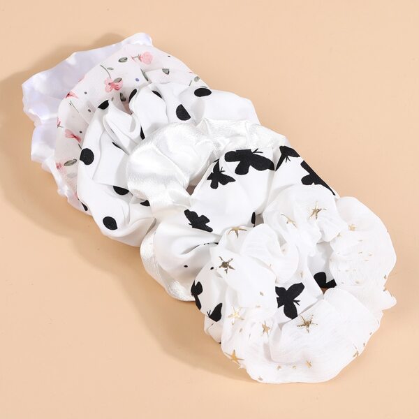 

6pcs Toddler Girls Floral Print Scrunchie, Multicolor