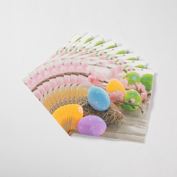 

20pcs Easter Egg Print Disposable Napkin, Multicolor
