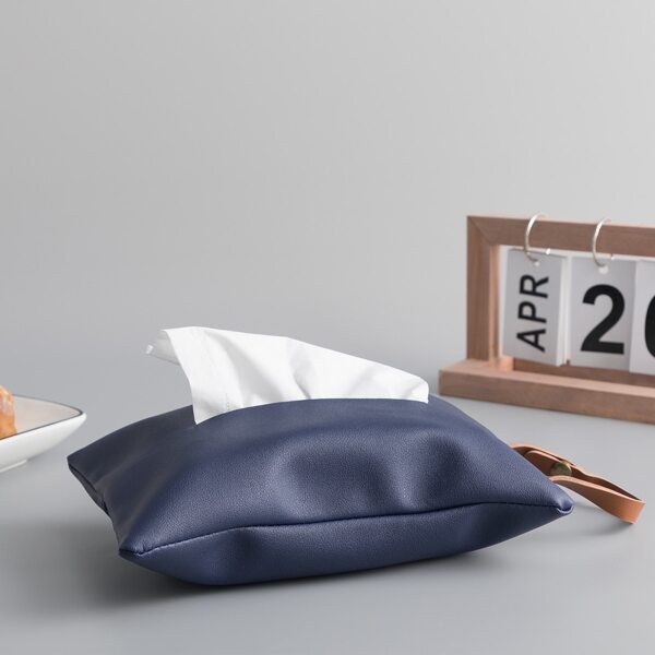 

1pc PU Hanging Tissue Storage Bag, Blue
