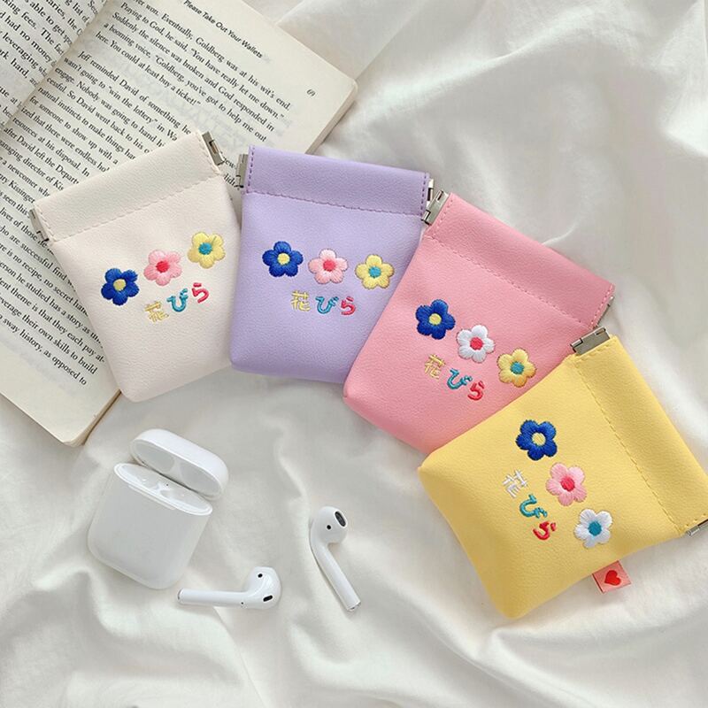 

1pc Flower Embroidery Random Color Storage Bag, Multicolor