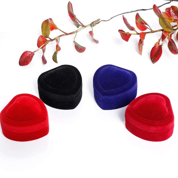 

1pc Heart Shaped Random Color Ring Storage Box, Multicolor