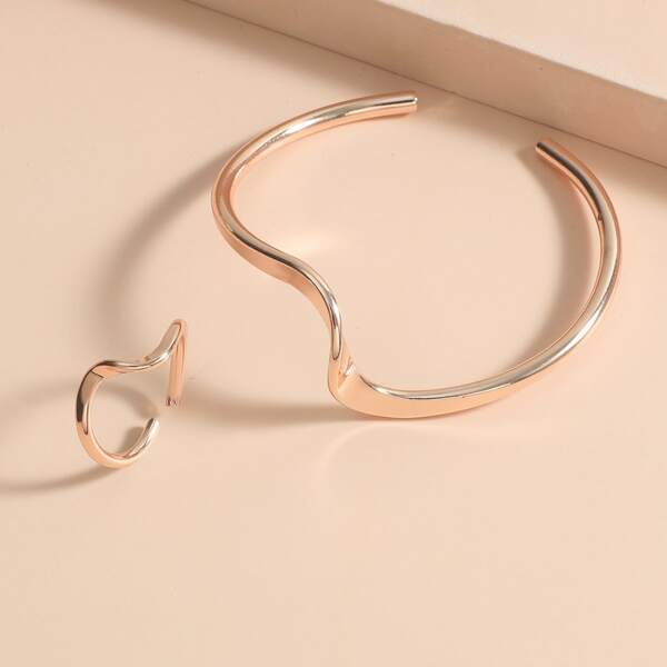 

Cuff Ring & Bangle, Rose gold