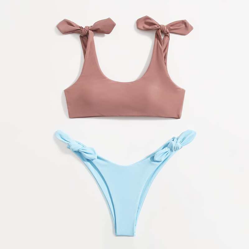 

Two Tone Bikini Swimsuit, Multicolor