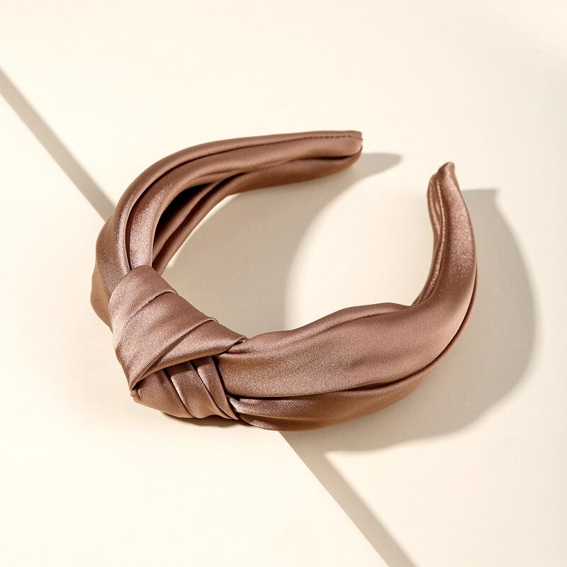 

1pc Solid Knot Headband, Brown
