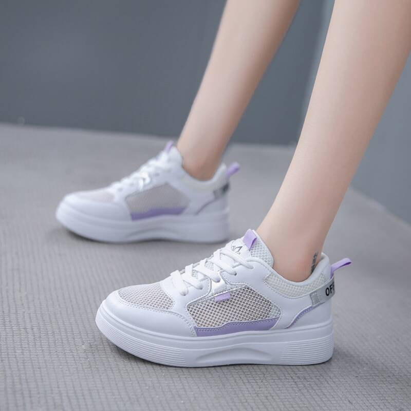 

Lace-up Mesh Skate Shoes, White
