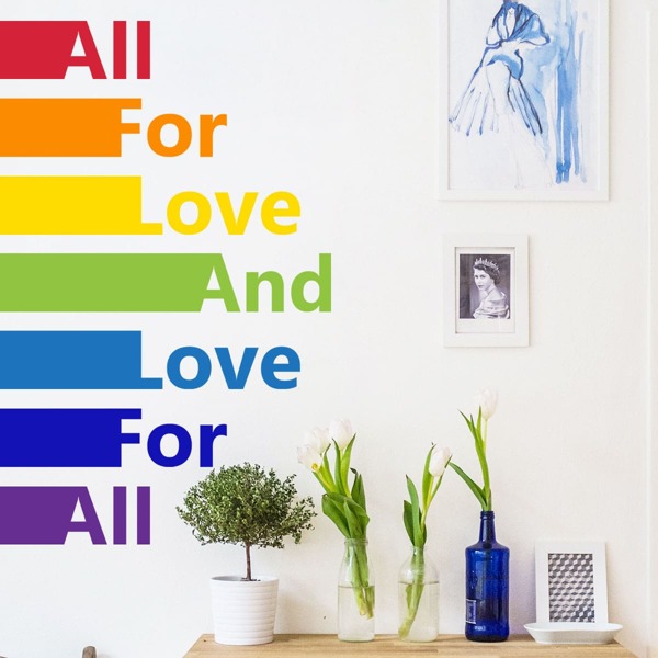 

LGBT наклейка на стену с текстовым принтом, Многоцветный