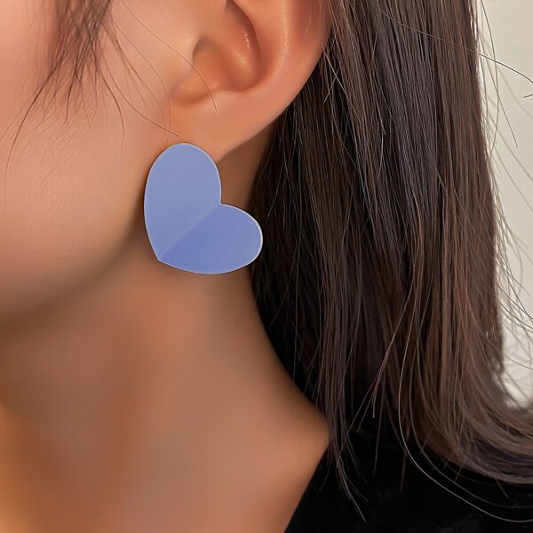 

Girls Heart Stud Earrings, Blue
