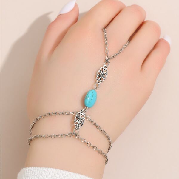 

Layered Mittens Bracelet, Silver