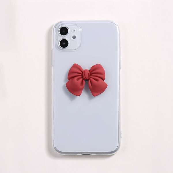 

Bowknot Decor Clear Phone Case, Multicolor