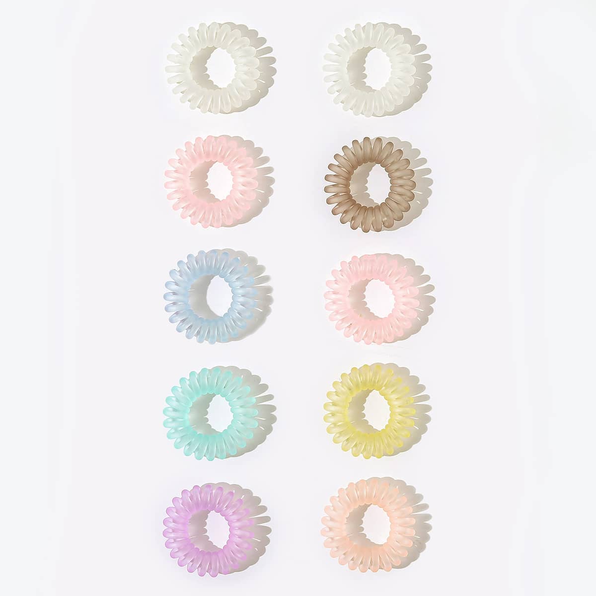 

10pcs Colorful Coil Hair Tie, Multicolor