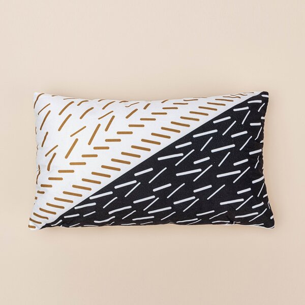 

Line Print Lumbar Pillow Cover Without Filler, Multicolor