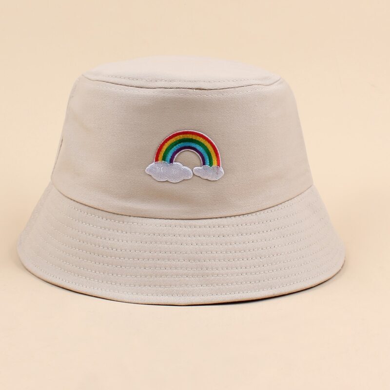 

Rainbow Bucket Hat, Beige