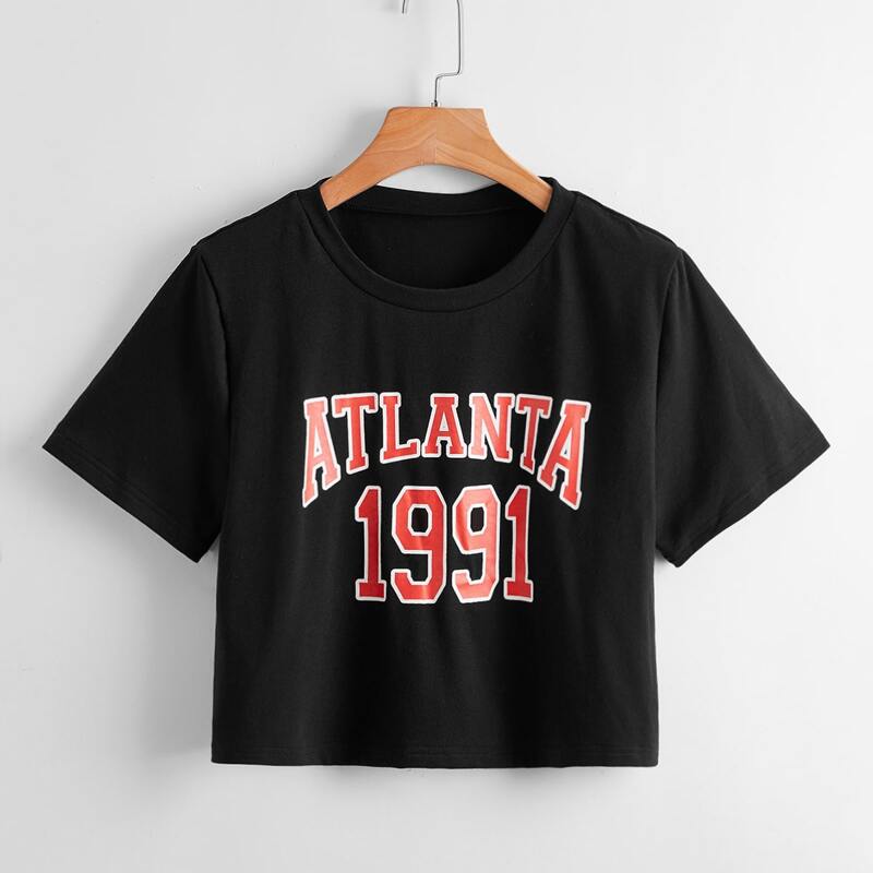 

Letter Crop Tee, Black