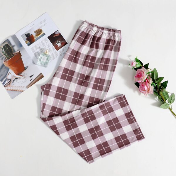 

Plus Plaid Print Sleep Pants, Multicolor