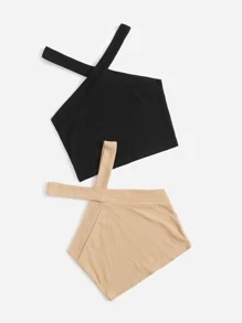 Muchica 2 Packs Crisscross Crop Halter Top - Multicolor - View 2