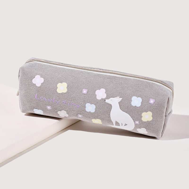 

Cartoon Graphic Pencil Case, Grey
