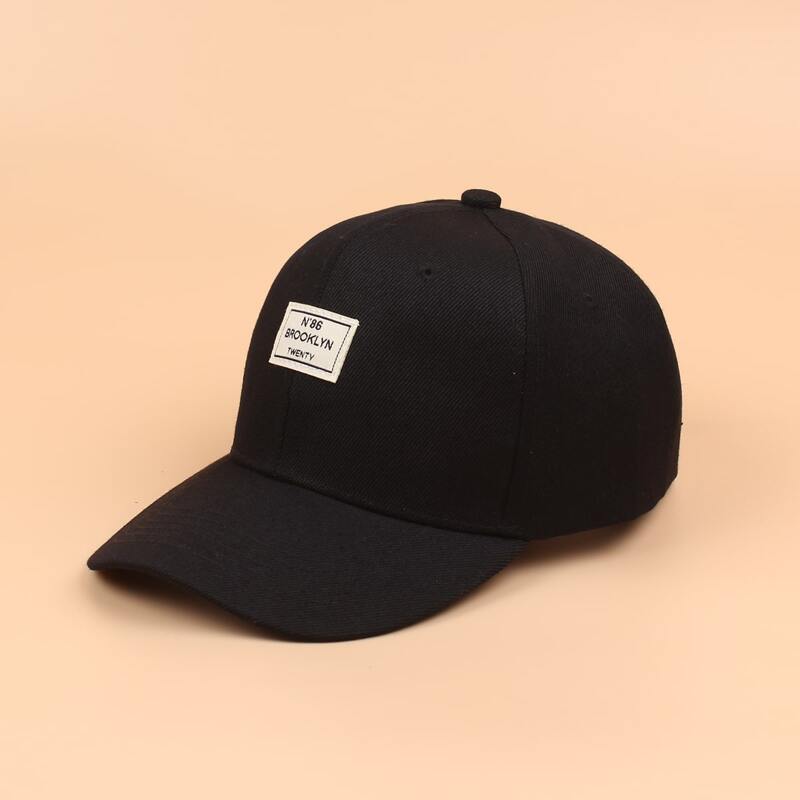 

Letter Patch Baseball Cap, Black