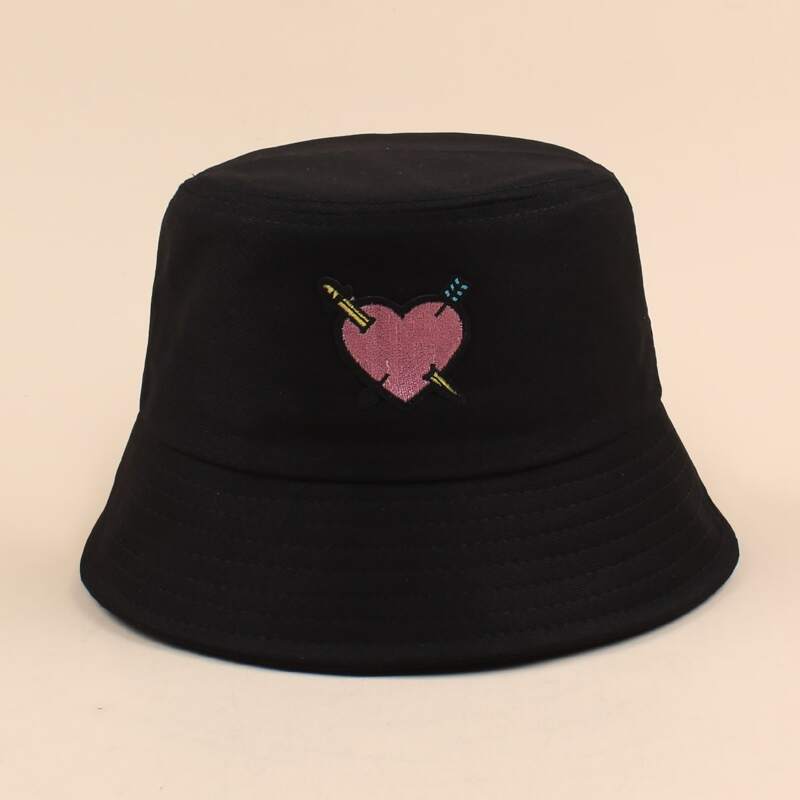 

Heart Bucket Hat, Black