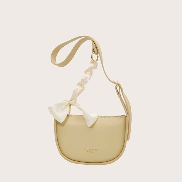 

Twilly Scarf Decor Crossbody Bag, Yellow