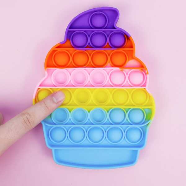 

1pc Ice Cream Shaped Push Pop Bubble, Multicolor