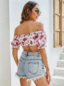 Áo nữ Dây kéo Xù Hoa Boho - Nhiều màu - Xem 2
